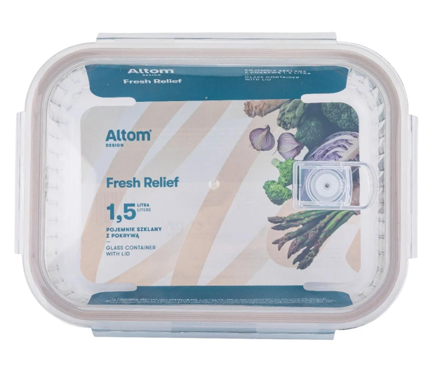 Altom Fresh Relief pojemnik z pok. prostokątny 1,5l 23x17x7,5cm ta - 1580554 - zdjęcie 3